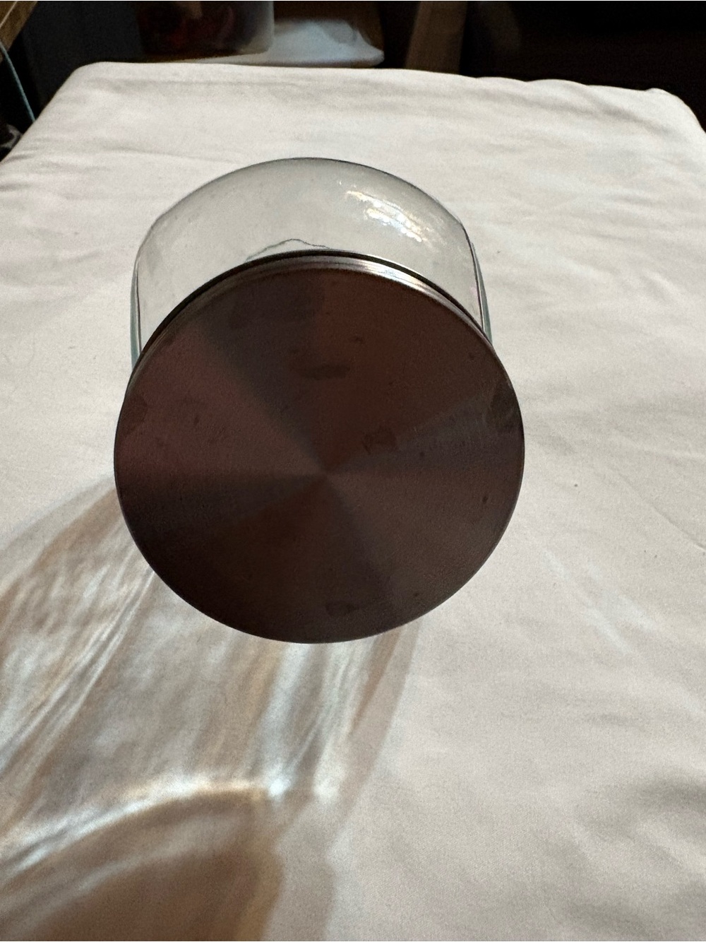 Clear Glass Storage Jar with Silver-Tone Metal Lid